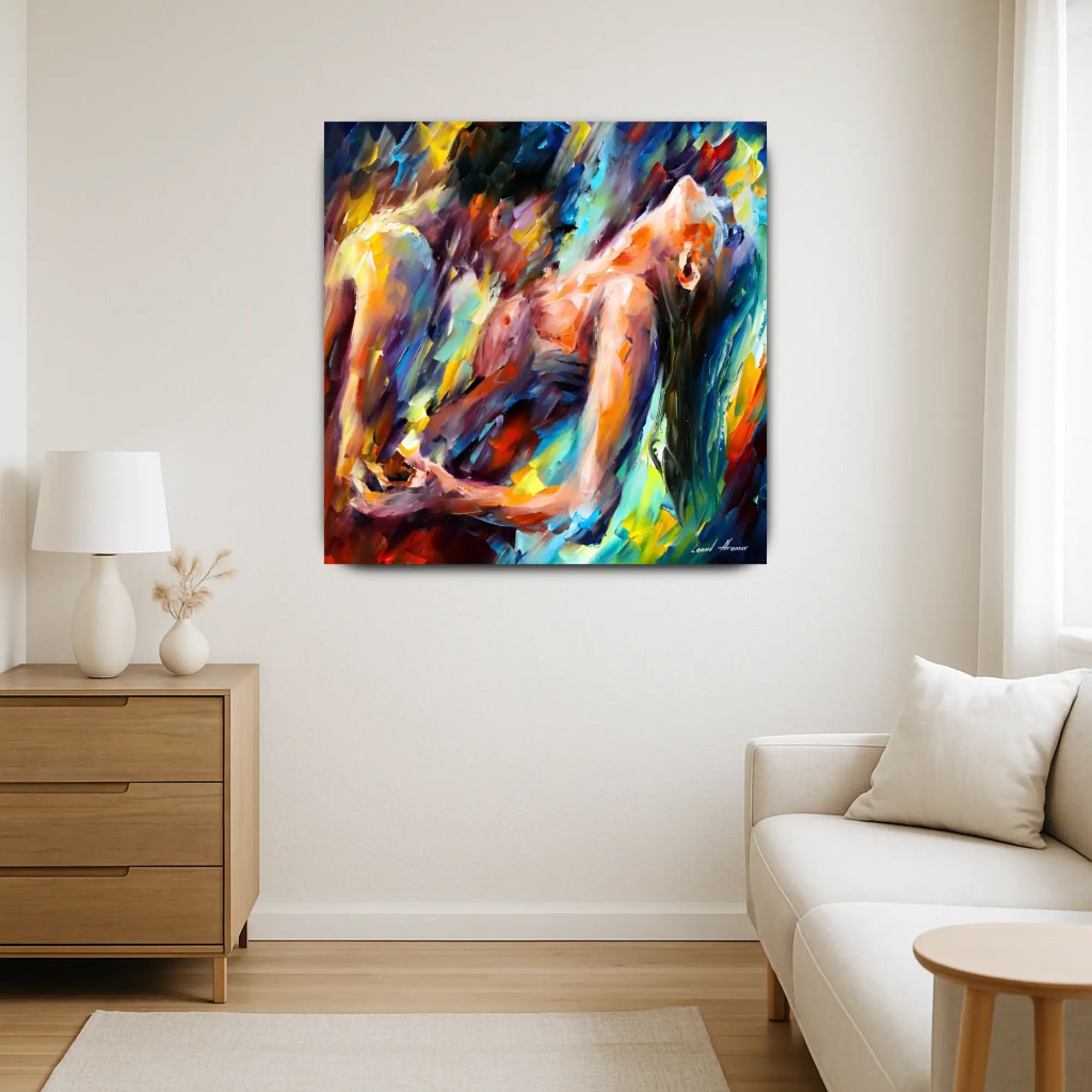 Großes Gemälde - Sensualidad en Movimiento aufgestellt im Interieur