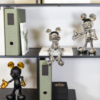Deko Mickey Mouse (Micky Maus) Zeichentrickfigur - Große silbener glänzender Figur - Sammlerstück - Designer Tischdeko - Dekoobjekt