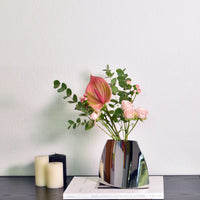 Edelstahlvase - Skulpturale Standvase Forma Argentum