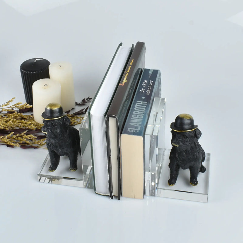 Buchstütze - SET mit zwei Hunden - Buchhalter Deko-Objekt Dogy