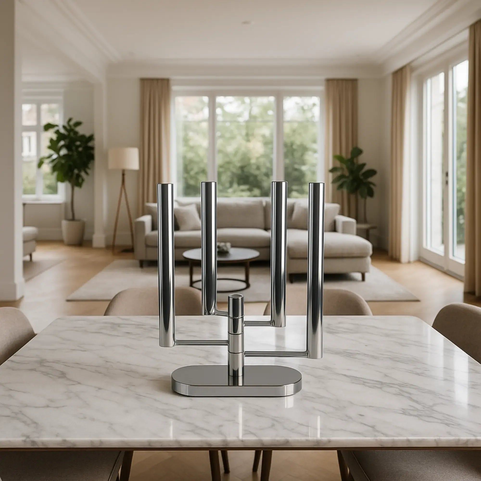 Kerzenständer - 4 Arme - Verstellbarer Kerzenhalter Design Kerzenleuchter Candelabro aufgestellt im Interieur