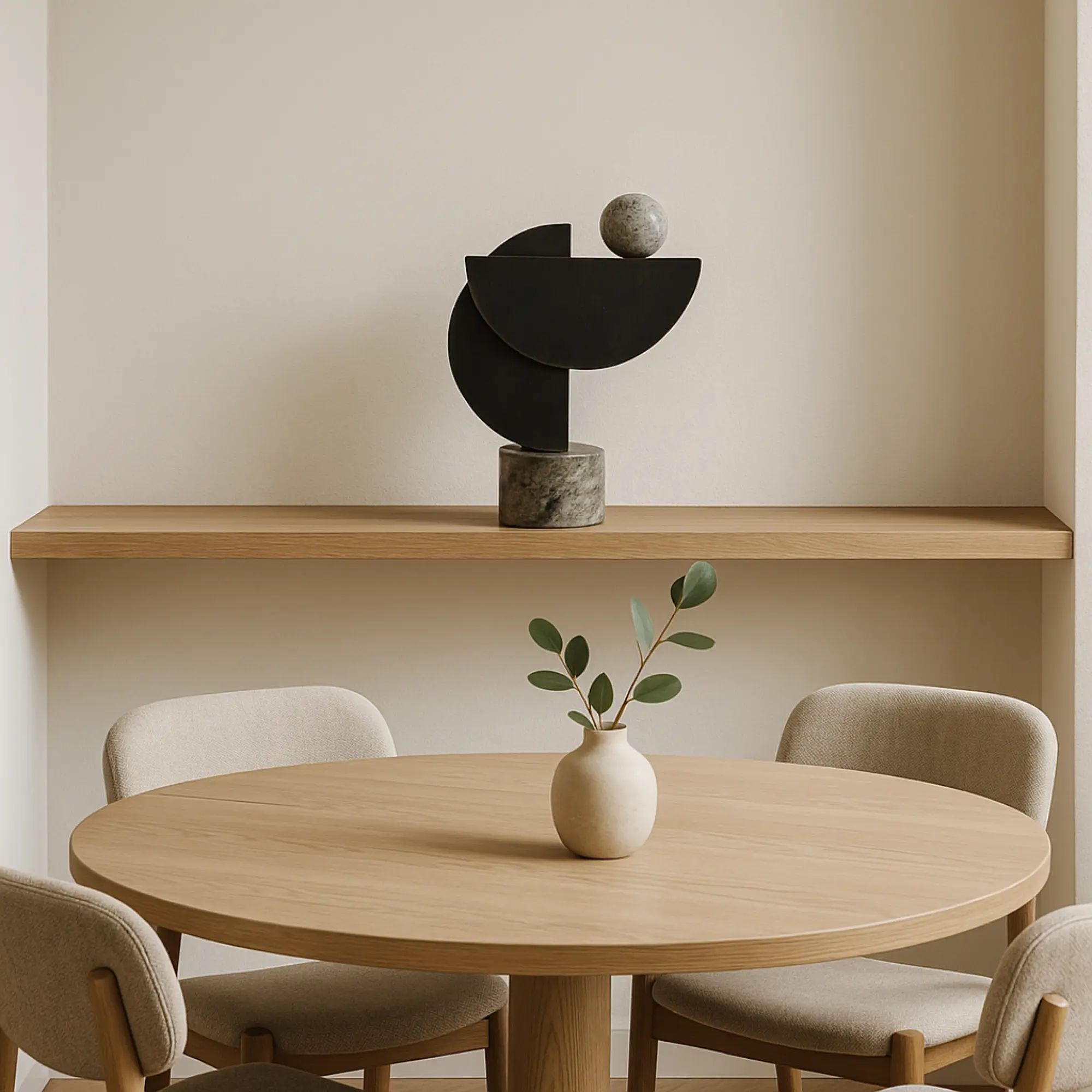 Dekoobjekt - geometirsch - Design Skulptur für Wohnzimmer Regal-Deko Géométrique Bronze aufgestellt im Interieur