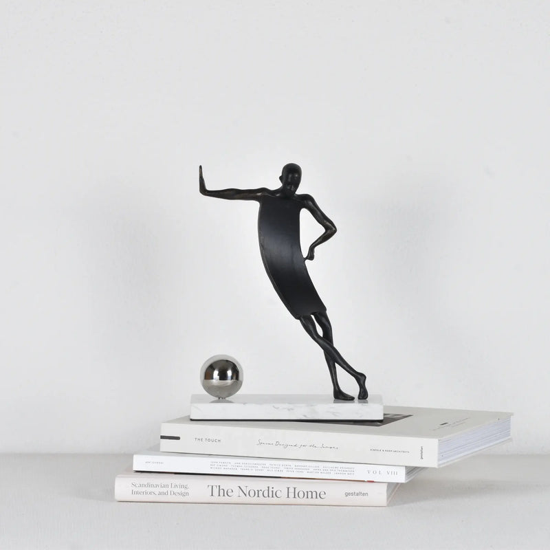 Dekofigur - auf Marmorsockel - Sportlerfigur Athletenstatue Portero