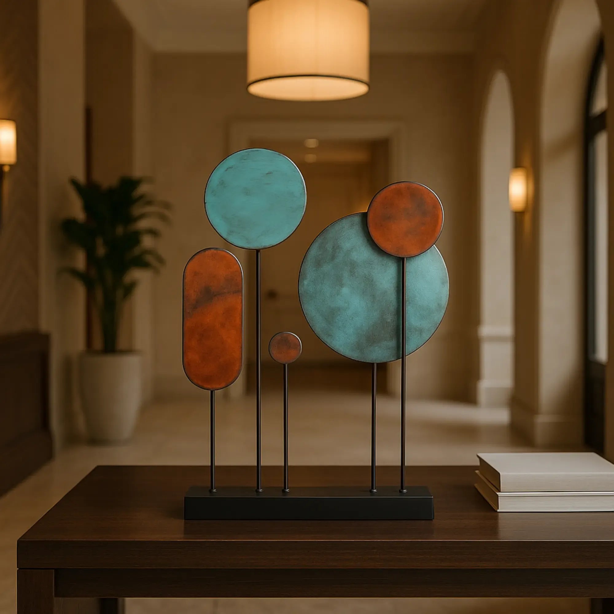 Dekoobjekt - Metallkunst - Großes Deko-Objekt Dekoskulptur Arte Astratta aufgestellt im Interieur