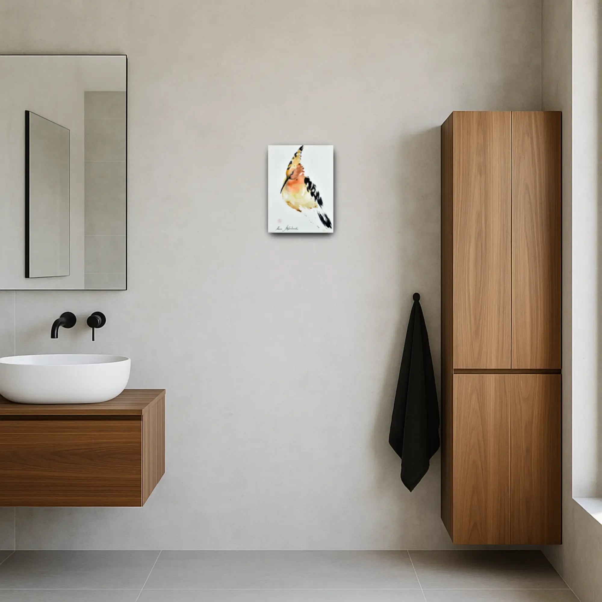 Großes Aquarellbild - Aquarellbild Edle Wandkunst Psittacus Émotion