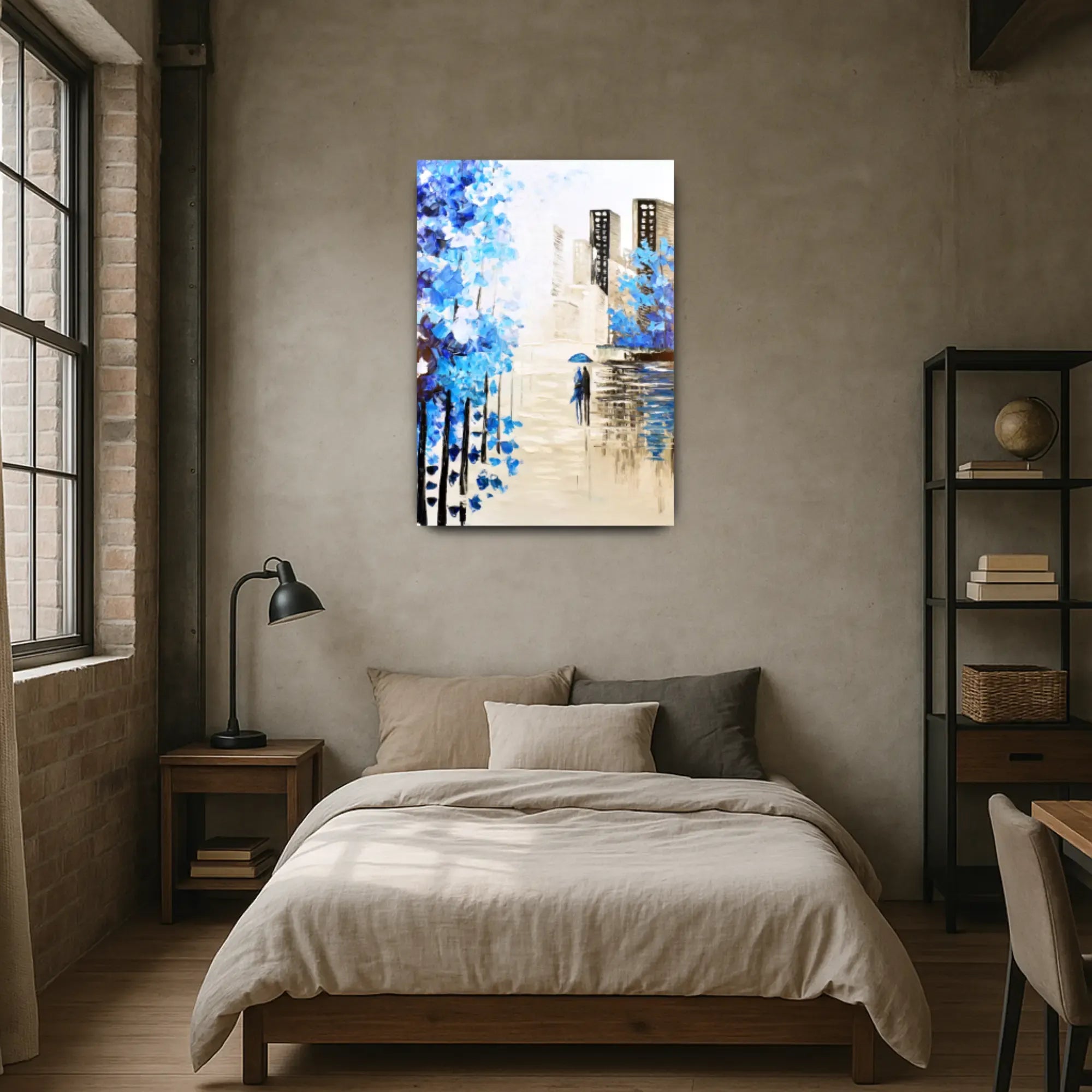 Großes Gemälde - Blauer Spaziergang