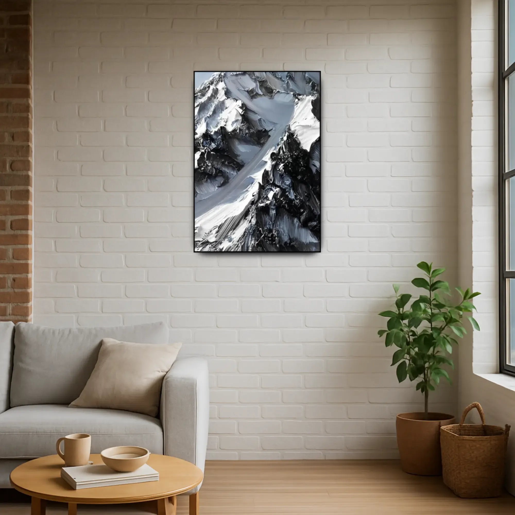Großes Gemälde - Schnee in Alpen Berglandschaft - Cumbres Eternas