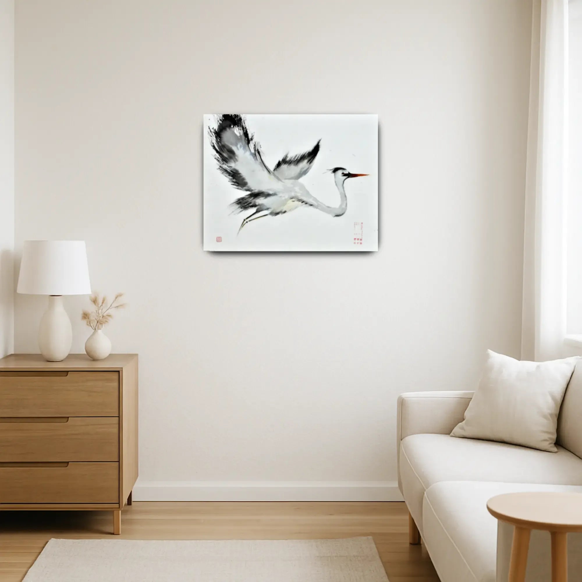 Großes Aquarellbild - Aquarellbild Elegante Naturstudie Ardea Volans