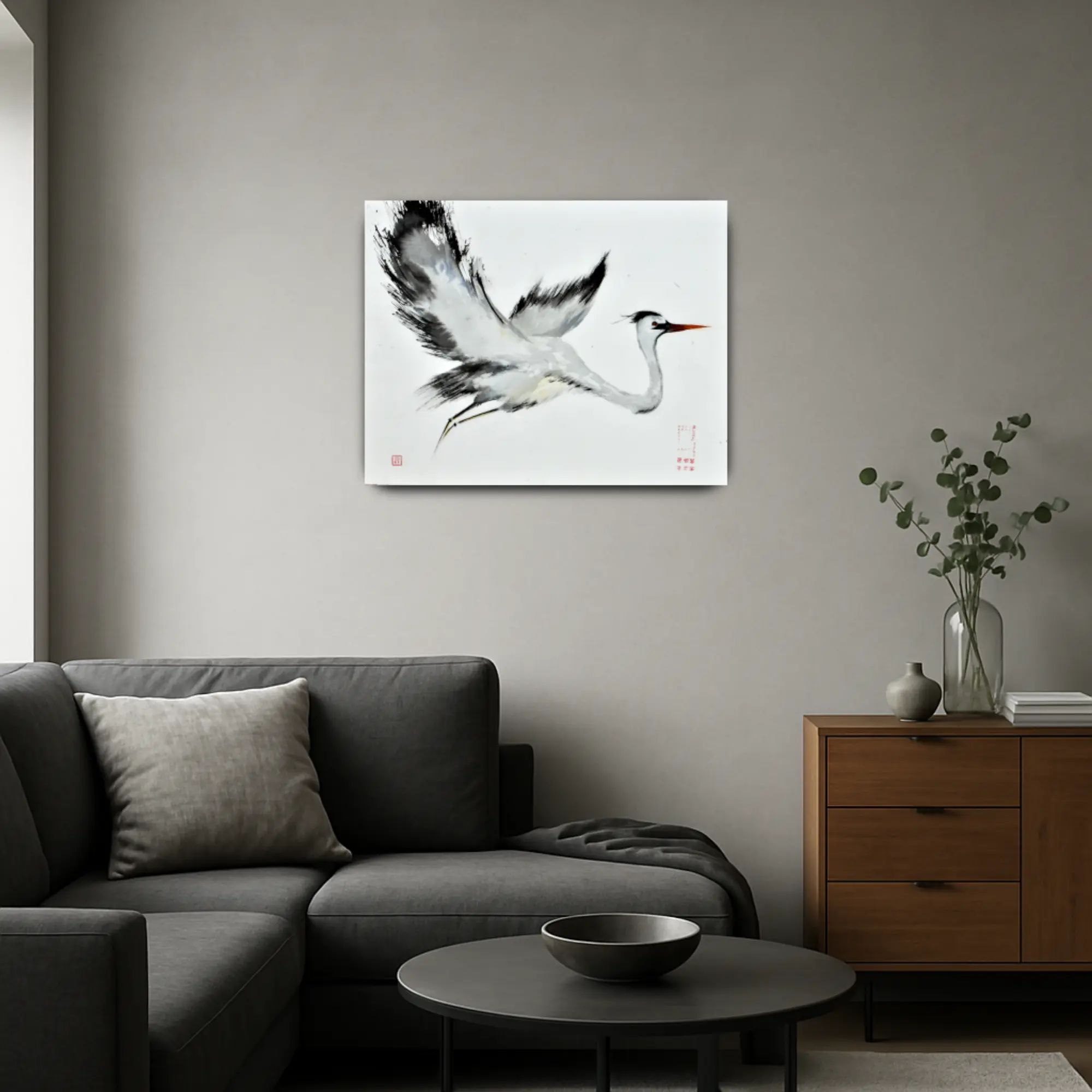 Großes Aquarellbild - Aquarellbild Elegante Naturstudie Ardea Volans Default Title